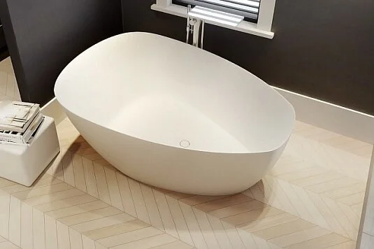 Ванна из искусственного камня Riho Toledo 158 x 110 см B126001105, белая (детальная фотография), овальные