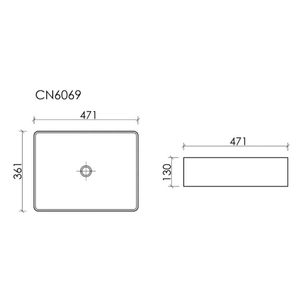 Раковина Ceramica Nova Element 47 см белая глянцевая CN6069 (детальная фотография), современные, hi-tech
