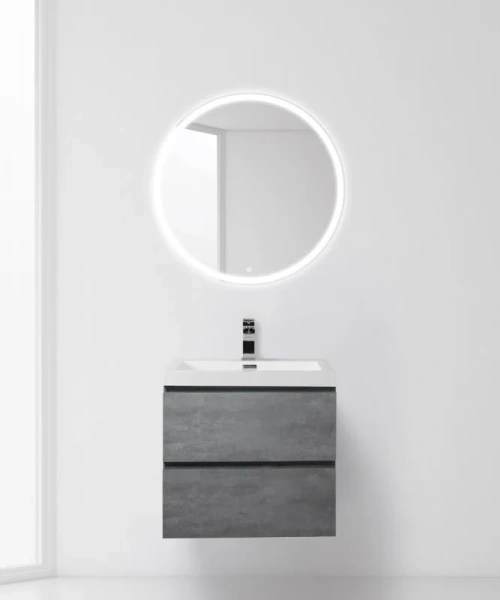 Тумба под раковину подвесная BelBagno Luce 60 см stucco cemento LUCE-600-2C-SO-SCM (детальная фотография), подвесная, пристенная