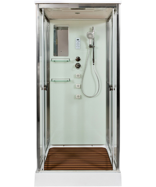 Душевая кабина Deto V 100х100 см средний поддон V1015 (детальная фотография), со средним поддоном