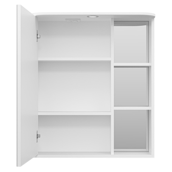 Зеркальный шкаф, зеркало слева, полочки справа, цвет белый, Misty Венера П-ВНР04070-01СВЛ (детальная фотография) index_1