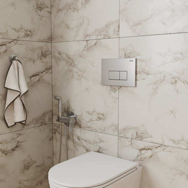 Клавиша смыва D&K Rhein хром матовый DB1499002 (детальная фотография), по запросу