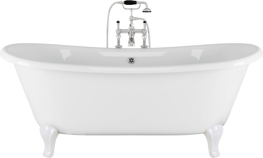 Ванна чугунная Devon & Devon Admiral 182х81 см без отверстий под смеситель, ножки белые 2MRADMIRALPDBIDD (детальная фотография)