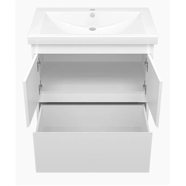 Тумба с раковиной напольная Misty Амбра Э-Али01075-0112Я 65 см ЛДСП (детальная фотография), современная, hi-tech