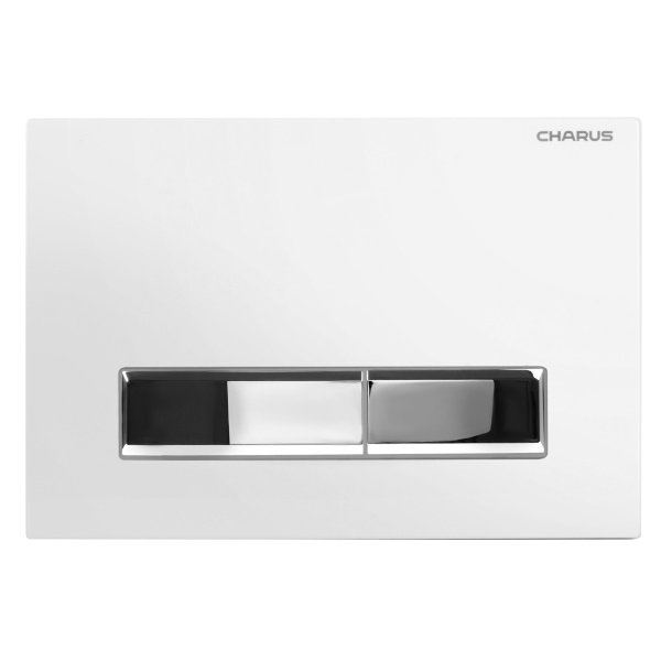 Клавиша смыва Charus Raiden белая глянцевая/кнопки хром FP.321.WBN.01 (детальная фотография)