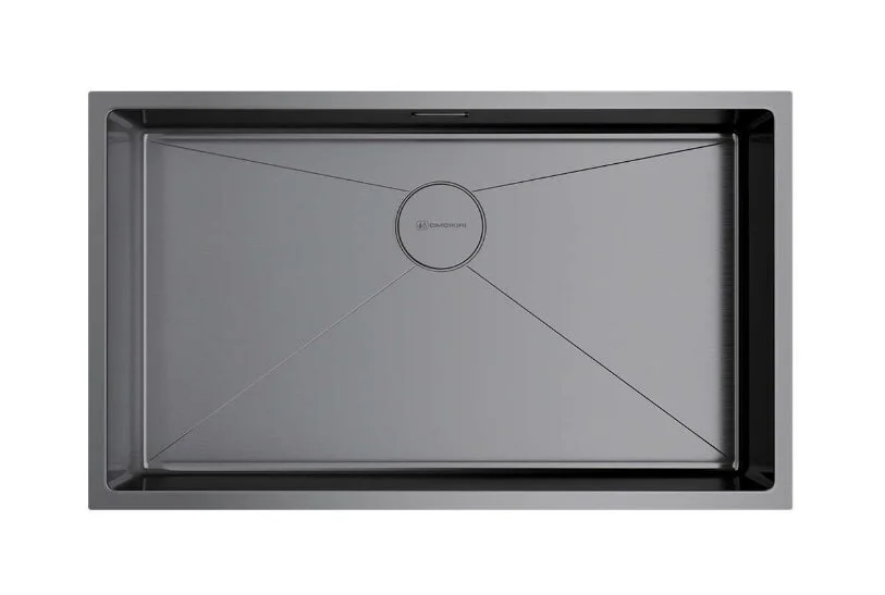 Мойка для кухни Omoikiri Taki 74-U/IF-GM 74 см вороненая сталь 4993498 (детальная фотография)