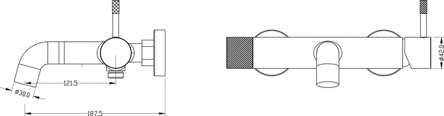 Смеситель для ванны Boheme Uno черный хром 463-BCR (детальная фотография), для ванны