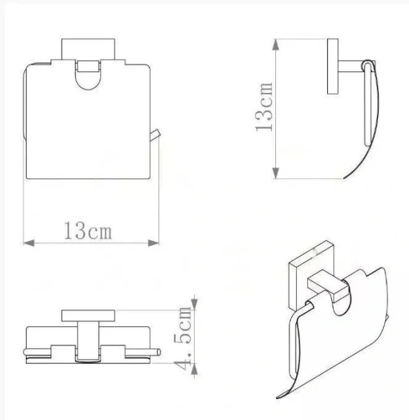 Раковина Ceramalux N 45 см для ванной 2242 (детальная фотография), современные, hi-tech