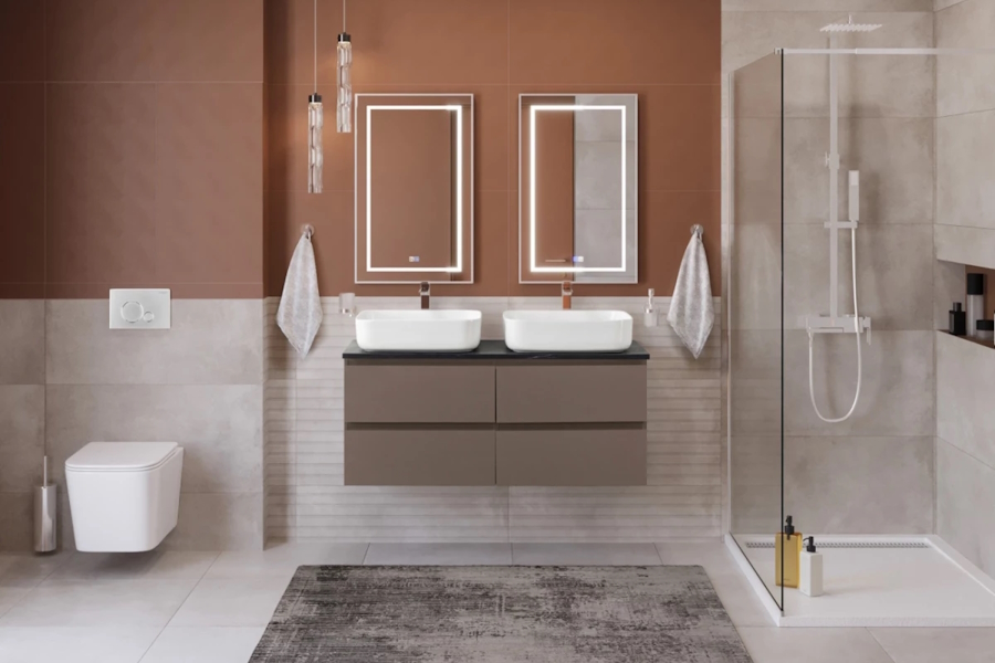 Тумба под раковину подвесная BelBagno Kraft 120 см бежевый матовый KRAFT-1200-4C-SO-СO (детальная фотография), современная, hi-tech