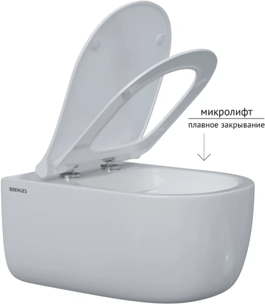 Унитаз с инсталляцией BERGES Ego кнопка L3 043203 (детальная фотография), с инсталляцией