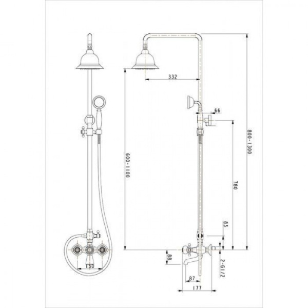 Схема (детальная фотография), с тропическим душем