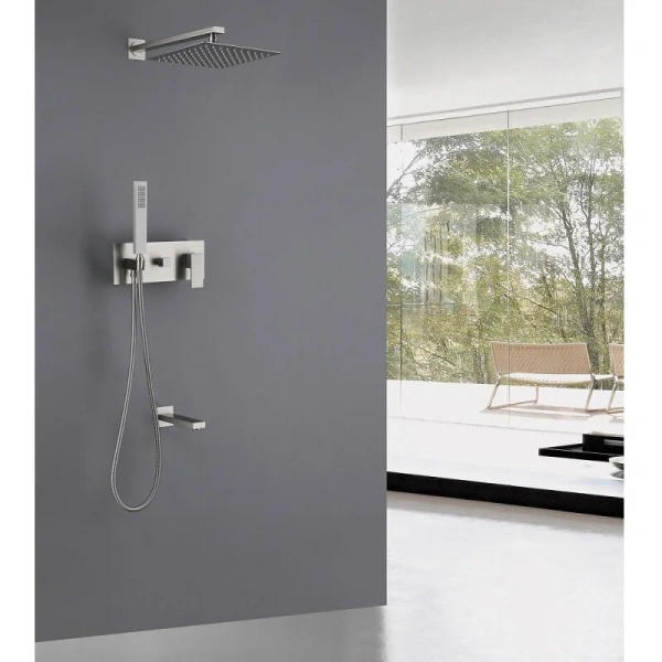 Душевой комплект Abber Daheim сатин AF8217SP (детальная фотография), душевые комплекты, наборы