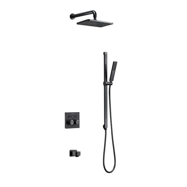 Душевой комплект Black&White Universe оружейная сталь 7567GM (детальная фотография)