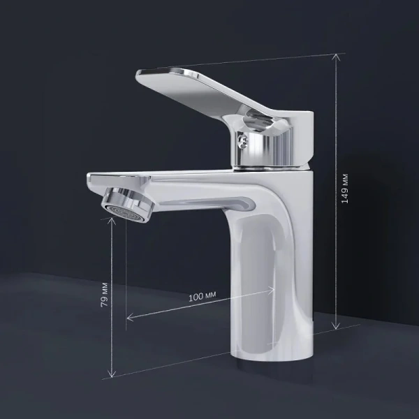 Смеситель для раковины Am.Pm X-Joy хром F85A02100 (детальная фотография), современные, hi-tech