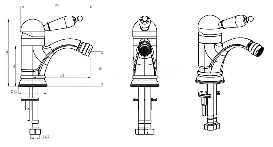 Смеситель для биде Boheme Tradizionale Chromo хром 266 (детальная фотография), для биде