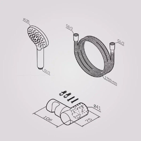 Душевой комплект Am.Pm Like черный матовый F0118022 (детальная фотография), душевые комплекты, наборы