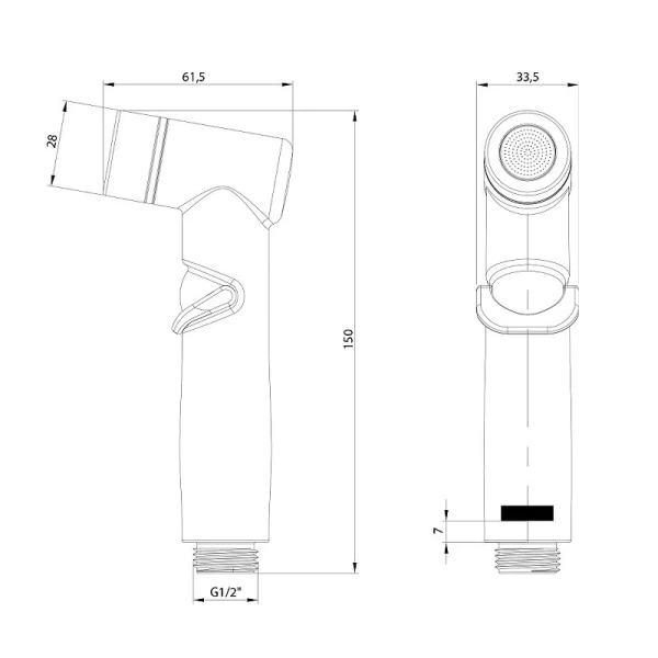 Гигиеническая лейка Lemark графит LM8140GM (детальная фотография), с лейкой
