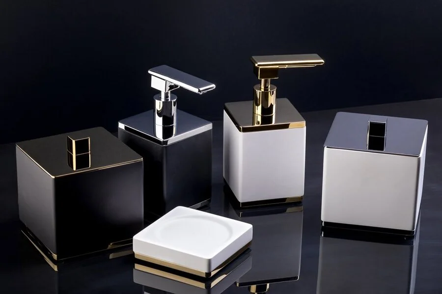 Дозатор для мыла Boheme черный/золото 10969-B-G (детальная фотография), золото, черные, комбинированные