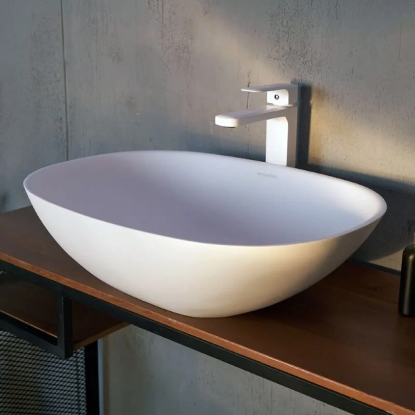 Раковина Montebianco Loreto Cinque 55 см белая матовая 12023 (детальная фотография), 55 см