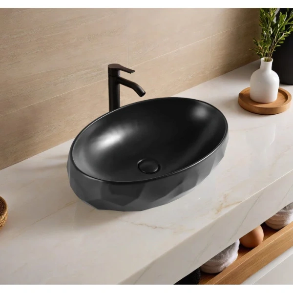 Раковина GID Lago Bm9030wx 61 см черная матовая 53385 (детальная фотография), накладные (на столешницу)