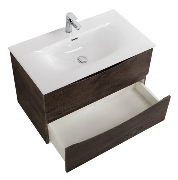 Тумба под раковину подвесная BelBagno Marino-Cer-N 80 см Rovere Nature Grigio MARINO-CER-N-800-2C-SO-RNG-P (детальная фотография), моноблок