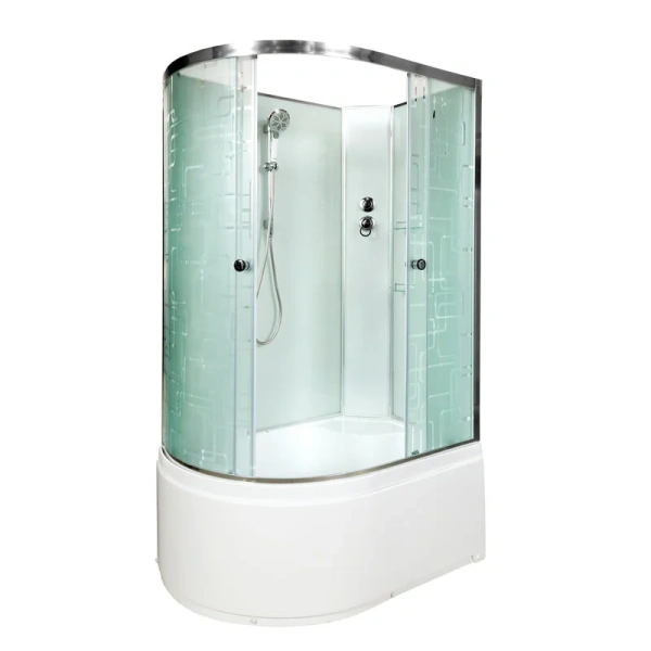 Душевая кабина Deto EM 110x80 см левая EM4511LN (детальная фотография), стеклянные, матовые, узорчатые