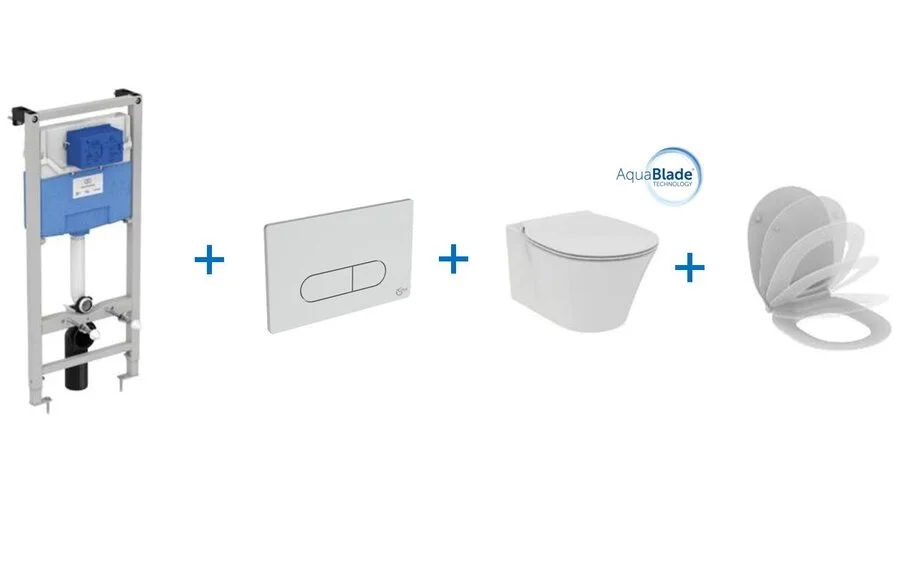 Унитаз с инсталляцией Ideal Standard ProSys Connect Air с механической панелью смыва R031001 (детальная фотография), с инсталляцией