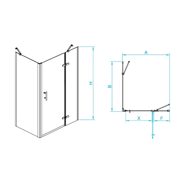 Душевой уголок RGW Passage PA-77-1B R 120х100 см профиль черный, стекло прозрачное 410877120-084R (детальная фотография), прямоугольные