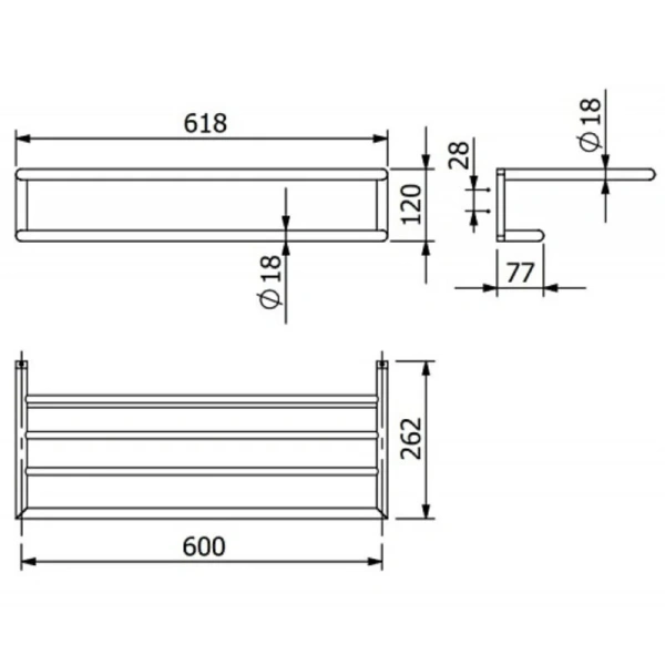 Полотенцедержатель Kludi Vela R черный 5898939 (детальная фотография), современные, hi-tech