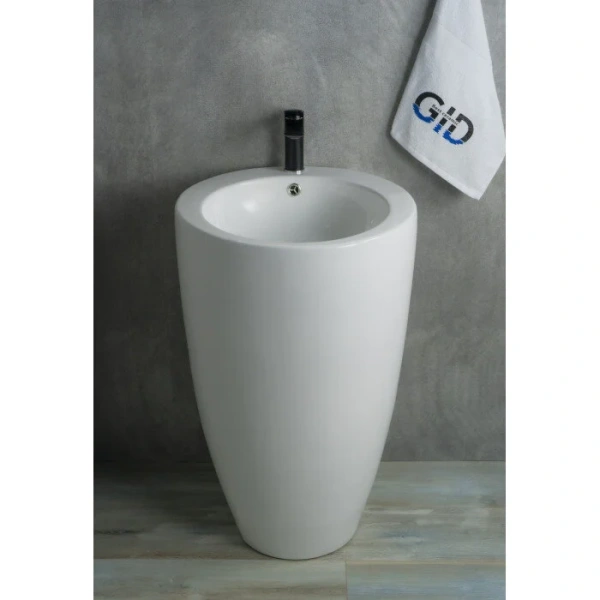 Раковина напольная GID Nb133 49 см белая 81106 (детальная фотография), керамические