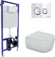 Унитаз с инсталляцией BERGES Ego с сиденьем микролифт