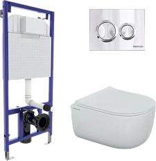 Унитаз с инсталляцией BERGES Ego с сиденьем микролифт