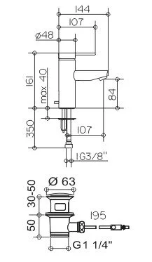 Смеситель для раковины Keuco Plan Blue 53902 010000 (детальная фотография), для раковины
