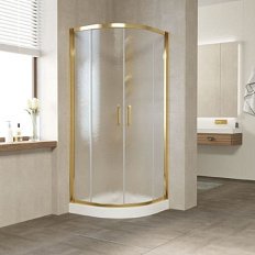 Душевой уголок профиль золотой стекло шиншилла Vegas-glass