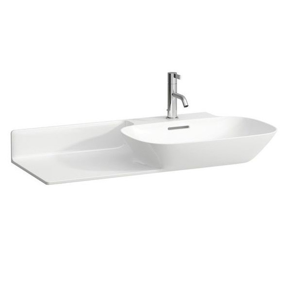 Раковина Laufen Ino 90 см полка слева белая матовая 8.1330.1.757.104.1 (детальная фотография)