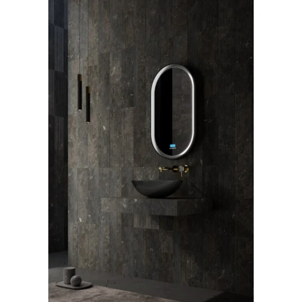 Раковина Abber Karbon 50 см черная AK2042 (детальная фотография), в форме чаши, круглой формы