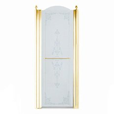 Душевая дверь в нишу Migliore Diadema 80 см профиль золото стекло прозрачное декорированное левая