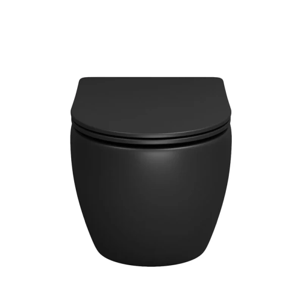 Унитаз подвесной Grossman Color черный матовый GR-4411BMS (детальная фотография), без бачка, со скрытым бачком