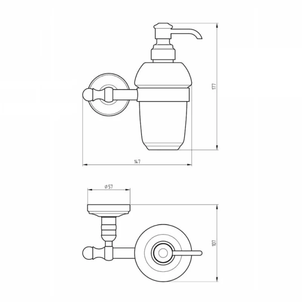 Дозатор для мыла Migliore Mirella хром 17234 (детальная фотография), классические, ретро