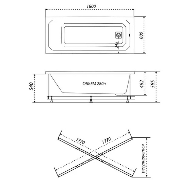 Схема (детальная фотография), без гидромассажа, большие