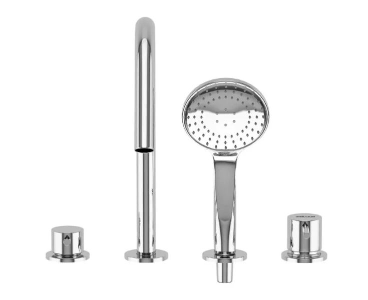 Смеситель для ванны Cezares Leaf хром LEAF-BVDM4-L-01 (детальная фотография), современные, hi-tech