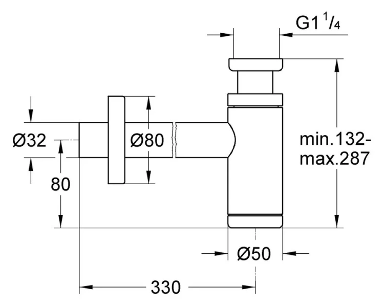 Сифон для раковины Grohe 28912000 (детальная фотография), хром