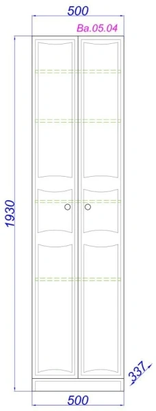 Шкаф-пенал напольный Aqwella Барселона 50 см с двумя дверцами Ba.05.04 (детальная фотография), в наличии