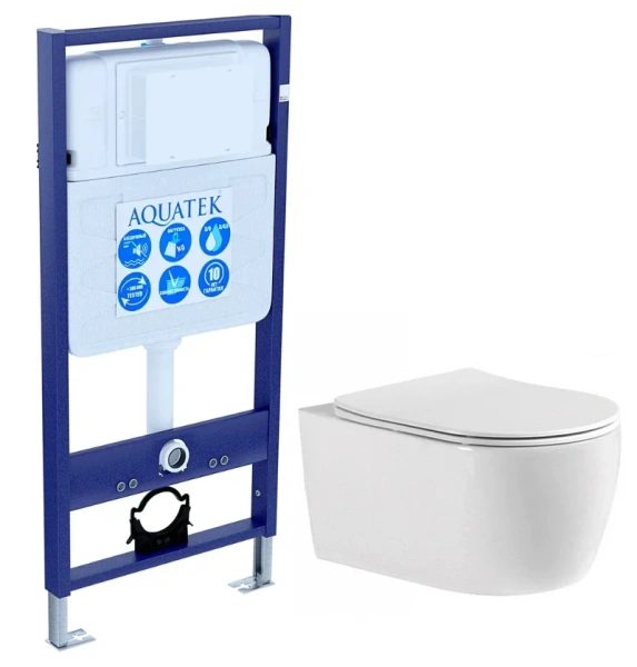 Унитаз с инсталляцией Акватек Европа с сиденьем soft-close SET AQUATEK ЕВРОПА New cm (детальная фотография)