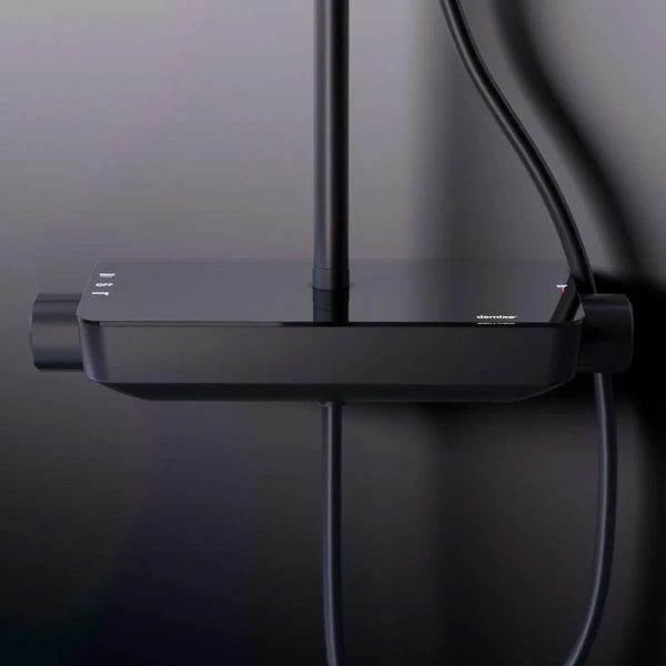 Душевая стойка Damixa Scandinavian Pure черная 936750300 (детальная фотография), с термостатом