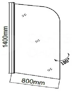 Шторка для ванны Grossman 80х140 см распашная GR-100P (детальная фотография), 80 см