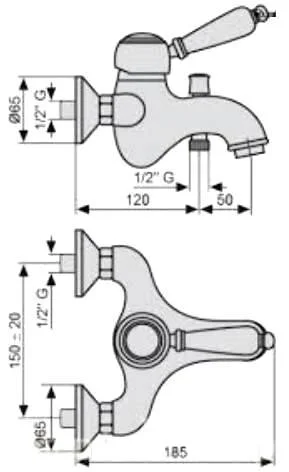 Смеситель для ванны Emmevi Laguna 40061 (детальная фотография), для ванны
