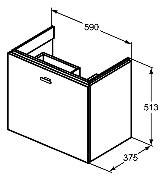 Тумба с раковиной подвесная Ideal Standard Connect Space E0314 60 см левосторонняя (детальная фотография), по запросу
