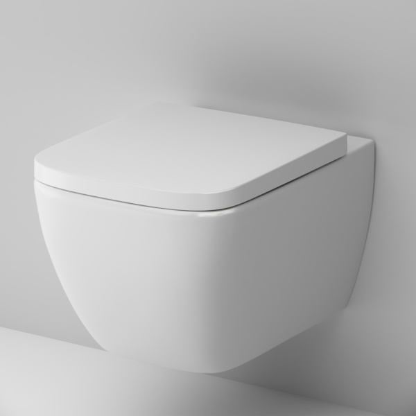 Унитаз подвесной Am.Pm Gem с сиденьем микролифт C901701SC (детальная фотография), безободковые, сиденье с микролифтом , с антивсплеском