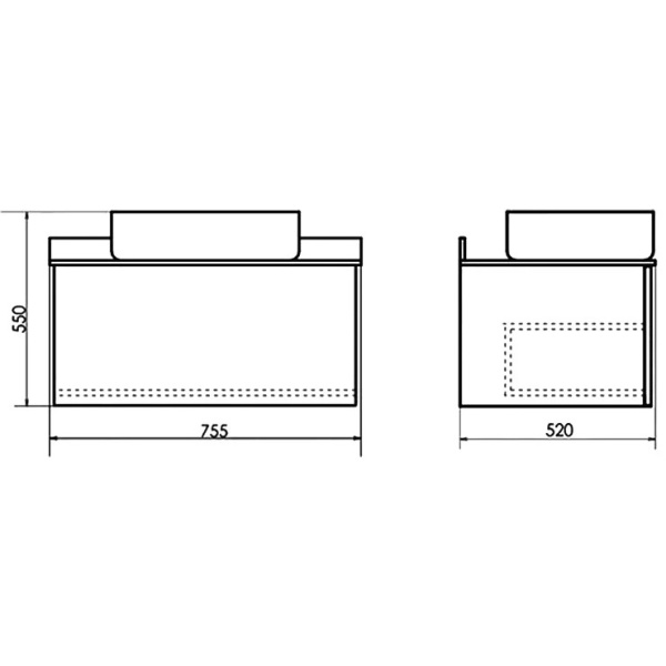 Схема (детальная фотография), под накладную раковину